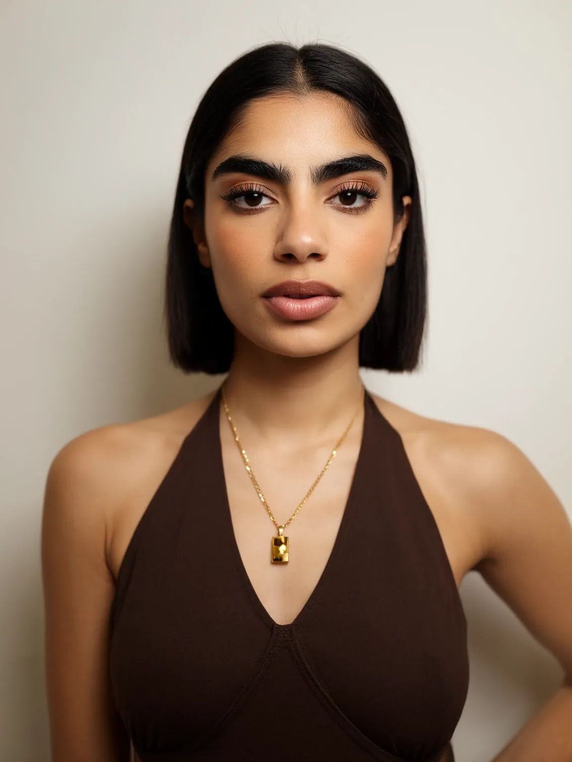 Blunt-Cut Chin-Length Rich Espresso Brown Bob